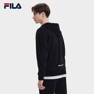 斐乐（FILA） 男子连帽外套时尚休闲简约针织长袖上衣 正黑色-BK 175/96A/L