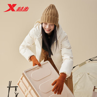 特步有暖气羽绒服三防科技连帽冬季女款877428190035 被表白 XS 