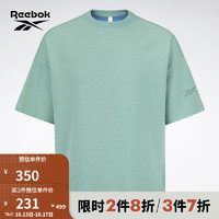 Reebok锐步23夏男女同款经典运动休闲宽松短袖T恤 青色 M