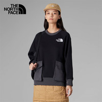 北面（The North Face）卫衣女休闲户外柔软舒适透气简约百搭时尚长袖卫衣|83QB KT0/黑色 M