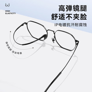 蔡司镜片 眼镜近视 纯钛镜框 可配度数 银色 视特耐1.60防蓝光 