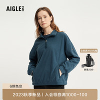 AIGLE 艾高 20户外保暖柔软舒适半拉链抓绒衣女士上衣 浅藏青色 AR395 34(155/80A)