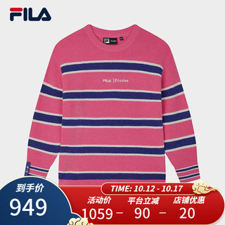 FILA X Études 斐乐款织衫时尚宽松条纹毛衣 鲜粉红-PK 170/88A/L