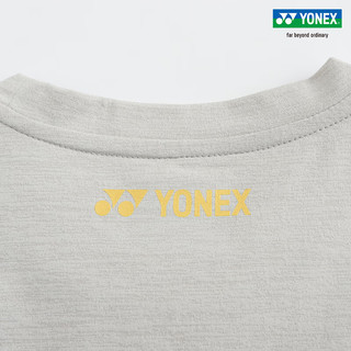 YONEX/尤尼克斯 YOB23190EX 2023世锦赛纪念T恤 羽毛球服运动T恤yy 沙滩米黄 S