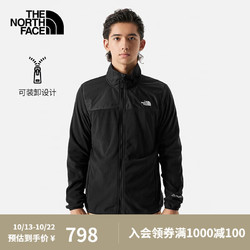 THE NORTH FACE 北面 Polaretct抓绒男摇粒绒上衣内胆户外舒适保暖|83OS JK3/黑色 S/165