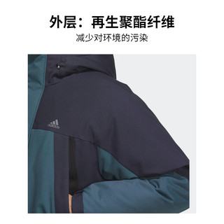 adidas 阿迪达斯 轻运动男冬季530蓬保暖连帽鸭绒羽绒服IL8923 暗蓝