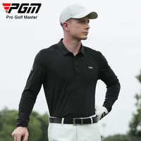 PGM高尔夫服装男 秋冬长袖T恤 运动高弹上衣 男装衣服百搭polo衫 YF628-黑色 XXL