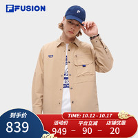 斐乐（FILA） FUSION潮牌男子梭织上衣时尚宽松工装外套 暗昏卡其-DK 170/92A/M