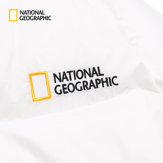 National Geographic国家地理男士小黄框轻便连帽短款鹅绒羽绒服 象牙白IVORY 175/96A