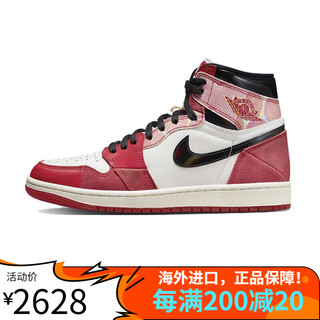 耐克（NIKE）Air Jordan 1 AJ1 红黑蜘蛛侠2.0 高帮男子复古篮球鞋DV1748-601 40.5