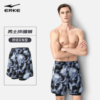 鸿星尔克（ERKE）泳裤男士防尴尬双层大码五分游泳裤 沙滩温泉裤游泳装备