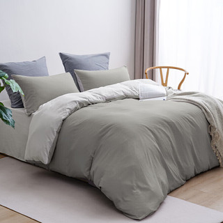 DAPU磨毛床上四件套水洗棉双人床单四件套灰岩 1.5米床
