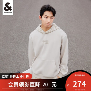 杰克琼斯 杰克·琼斯（JACK&JONES）秋冬男装潮流百搭上衣简约字母印花宽松舒适长袖连帽卫衣男