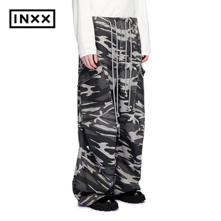 英克斯（inxx）超脱系列 时尚潮牌宽松休闲牛仔裤直筒裤XCD4221149 迷彩色 XS