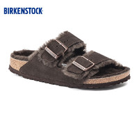 BIRKENSTOCK毛毛鞋女款加绒软木拖鞋外穿Arizona系列 棕色窄版1020528 37