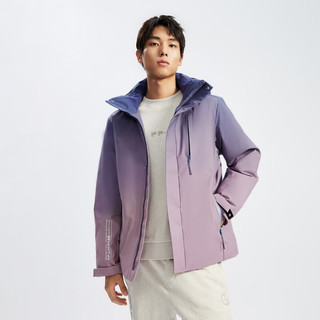 杰克·琼斯（JACK&JONES）23冬季外套防泼水略宽松抽绳可调节连帽羽绒服外套223412113 E16灰紫色 165/88A/XS