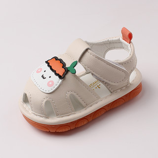 婧麒宝宝学步凉鞋夏季男一岁婴幼儿软底小童女机能鞋婴儿叫叫鞋子