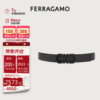 菲拉格慕（Ferragamo）男士黑色双面可调式Gancini皮带 0765786_C  _ 95