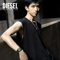 DIESEL 迪赛 [米卡同款]Diesel迪赛项链男双环字母嘻哈潮男轻奢时尚DX1168040