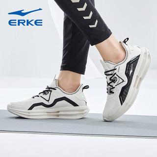 鸿星尔克（ERKE）跑鞋男软底舒适防滑耐磨轻便低帮透气时尚百搭男生跑 未漂原色/正黑 40