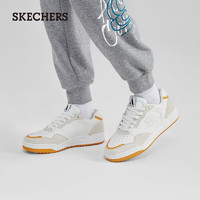 SKECHERS 斯凯奇 复古潮流运动男款轻质板鞋183241 白色/黄色4140 43