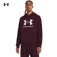 安德玛（UNDERARMOUR）秋冬Rival男子抓绒连帽训练运动卫衣1379758 栗色600 XXL