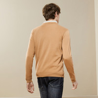 柒牌毛衣男时尚休闲抗静电保暖毛衫125JY70060 驼色 S