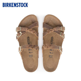 BIRKENSTOCK德国软木拖鞋舒适百搭女款三扣凉拖Franca系列 棕色窄版1024135 36