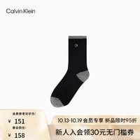 Calvin Klein  Jeans女士撞色简约刺绣莫代尔时尚休闲袜LS000340 001-太空黑 OS