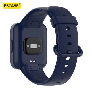 ESCASE 红米手表2表带Redmi Watch 2NFC智能手表带运动手环替换硅胶腕带通用Mi Watch Lite2午夜蓝