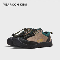 YEARCON 意尔康 童鞋儿童登山鞋户外徒步鞋男童防滑休闲运动鞋棕/绿35