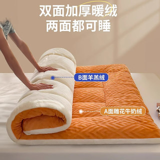 無印良品加厚床垫软垫家用卧室冬季垫被褥子羊羔绒床褥150*200cm厚9cm