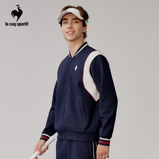 乐卡克 男款2023网球生活系列针织休闲外套CL-5506233 藏青/NVY M