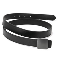 牛当家女士皮带小方头平滑扣真皮腰带内穿通勤裤带女 1.9CM优雅黑 100cm