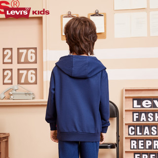 Levi's 李维斯 儿童装男童卫衣女童潮酷连帽长袖上衣 深靛蓝 120/60(6)