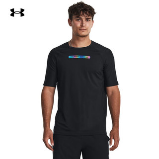 安德玛（UNDERARMOUR）秋冬RUSH SmartForm男子训练运动短袖T恤1377153 黑色001 S