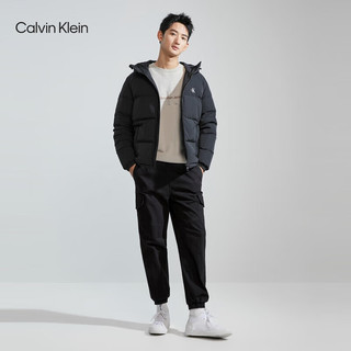 Calvin Klein Jeans男女通勤鸭绒连帽羽绒服J324343 BEH-太空黑 S