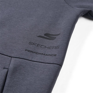 斯凯奇Skechers男款针织连帽运动外套拉链纯色简约P423M058 00W5 L