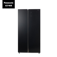 Panasonic 松下 632升对开门冰箱 银离子kang菌 一级能效 黑色磨砂玻璃面板 NR-B642PX-MB