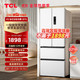 TCL 321升法式四门多门白色冰箱一级能效 33分贝低音 风冷无霜 超薄家用电冰箱 R321V5-D象牙白