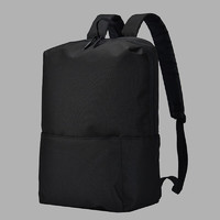 惠寻 15L双肩包男女通用款运动包休闲学生包时尚电脑包旅行包 黑色