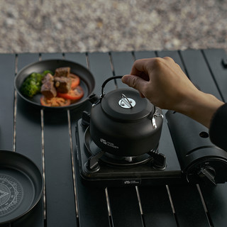 黑化露营铝合金餐具便携式酒精炉喝茶户外煮烧水壶野餐水杯