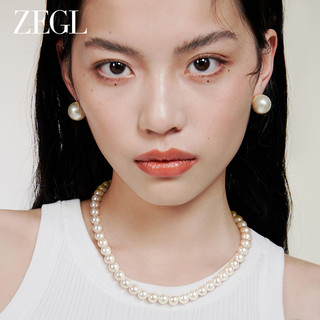 ZENGLIU ZEGL人造大珍珠项链女轻奢小众高级感颈链多层叠戴复古锁骨毛衣链