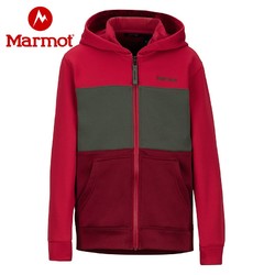 Marmot 土拨鼠 秋季新款户外运动保暖舒适男童带帽开衫卫衣夹克