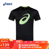 ASICS 亚瑟士 男士运动舒适T恤跑步短袖 2011C442-001 黑色 M