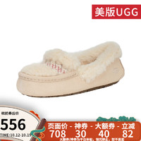 UGG 美版UGG女款ANSLEY羊毛保暖柔软舒适豆豆鞋雪地靴1143975 NAT-然白色 36
