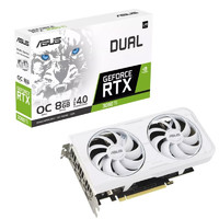 华硕（ASUS）DUAL-RTX3060/巨齿鲨RTX4060 O8G/天选台式电脑电竞游戏独立显卡 DUAL-3060TI-O8GD6X WHITE