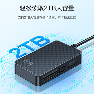 kawau 川宇 四合一读卡器USB3.0高速多功能OTG转换sd/tf/cf/ms卡Type-c手机电脑车载监控内存适用于索尼佳能单反相机