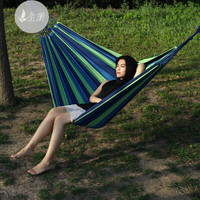 衾美 双人彩虹条纹帆布闲吊床户外露营天幕帐篷野营 单人吊床280*80cm（不带木棒）