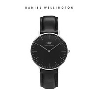 Daniel Wellington DW手表女36mm正品皮带腕表黑色女表时尚女表百搭腕表经典女士表